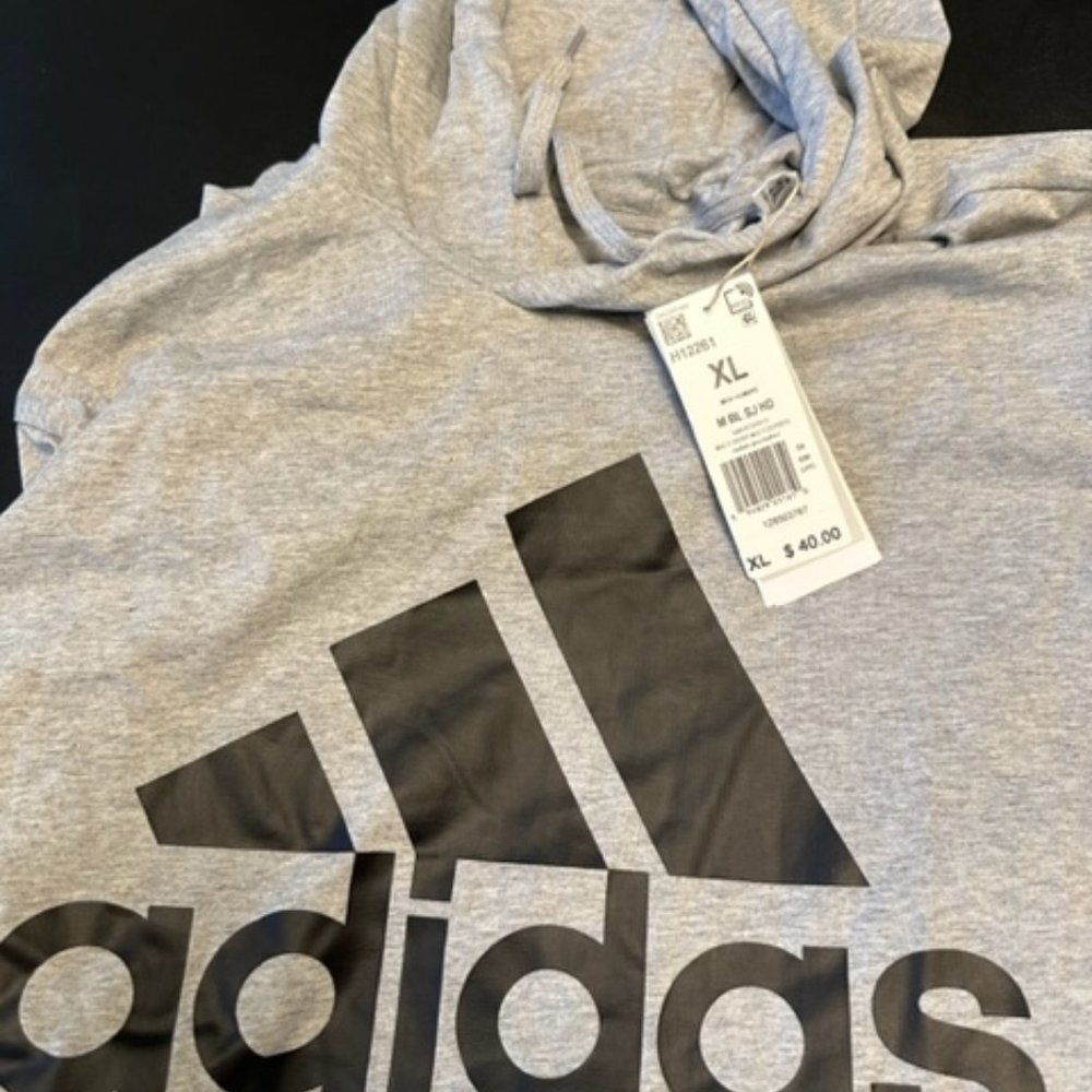 Adidas XL Grey Hooded Sweatshirt